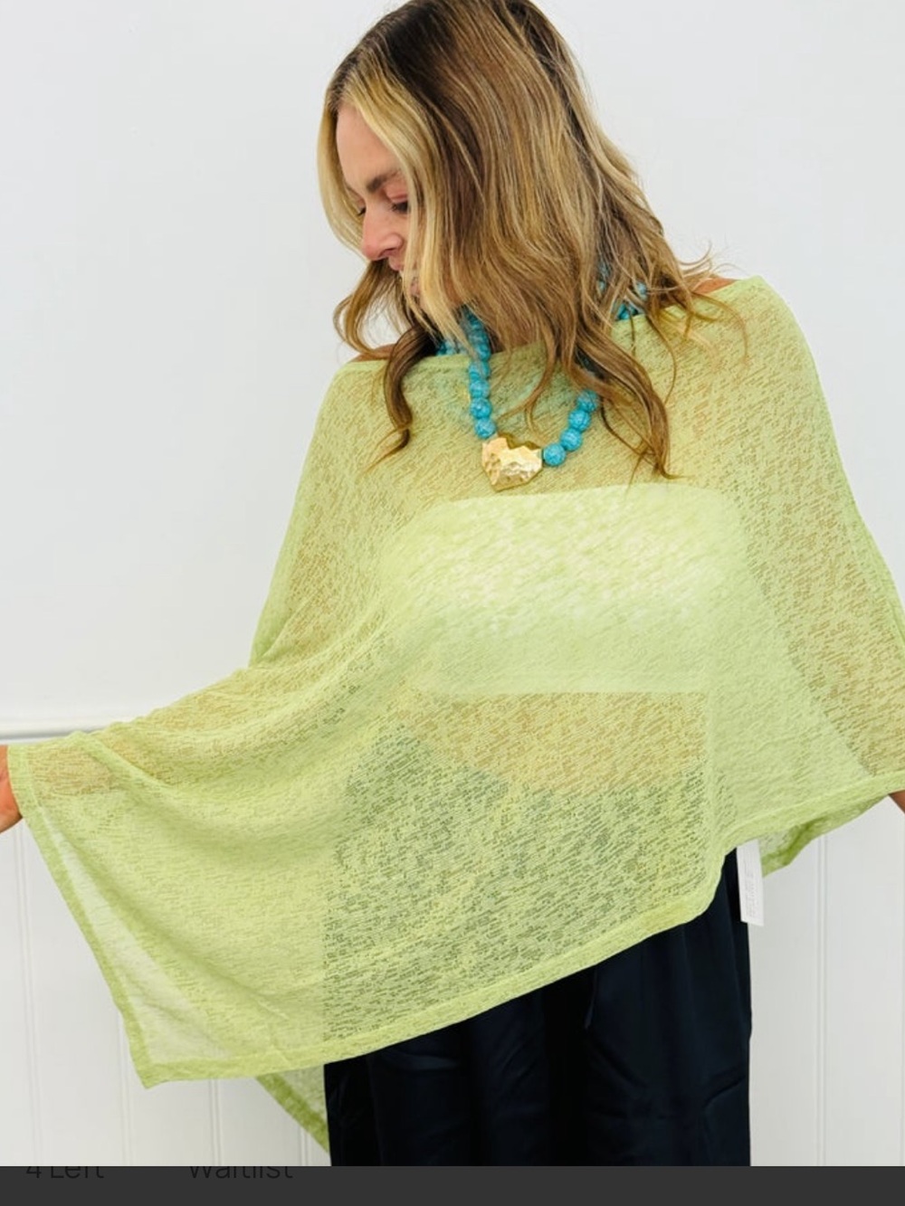 Lime Sheer Knit asymmetrical top